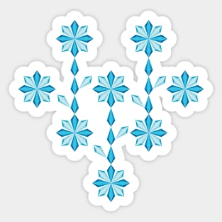 Winter floral blue heart design, version two Sticker